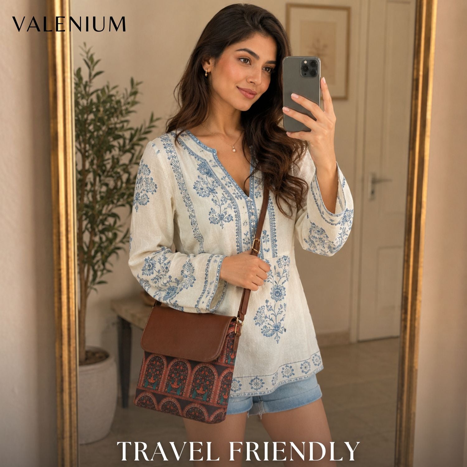 Valenium Urban Floral Sling Bag (Multicolour)