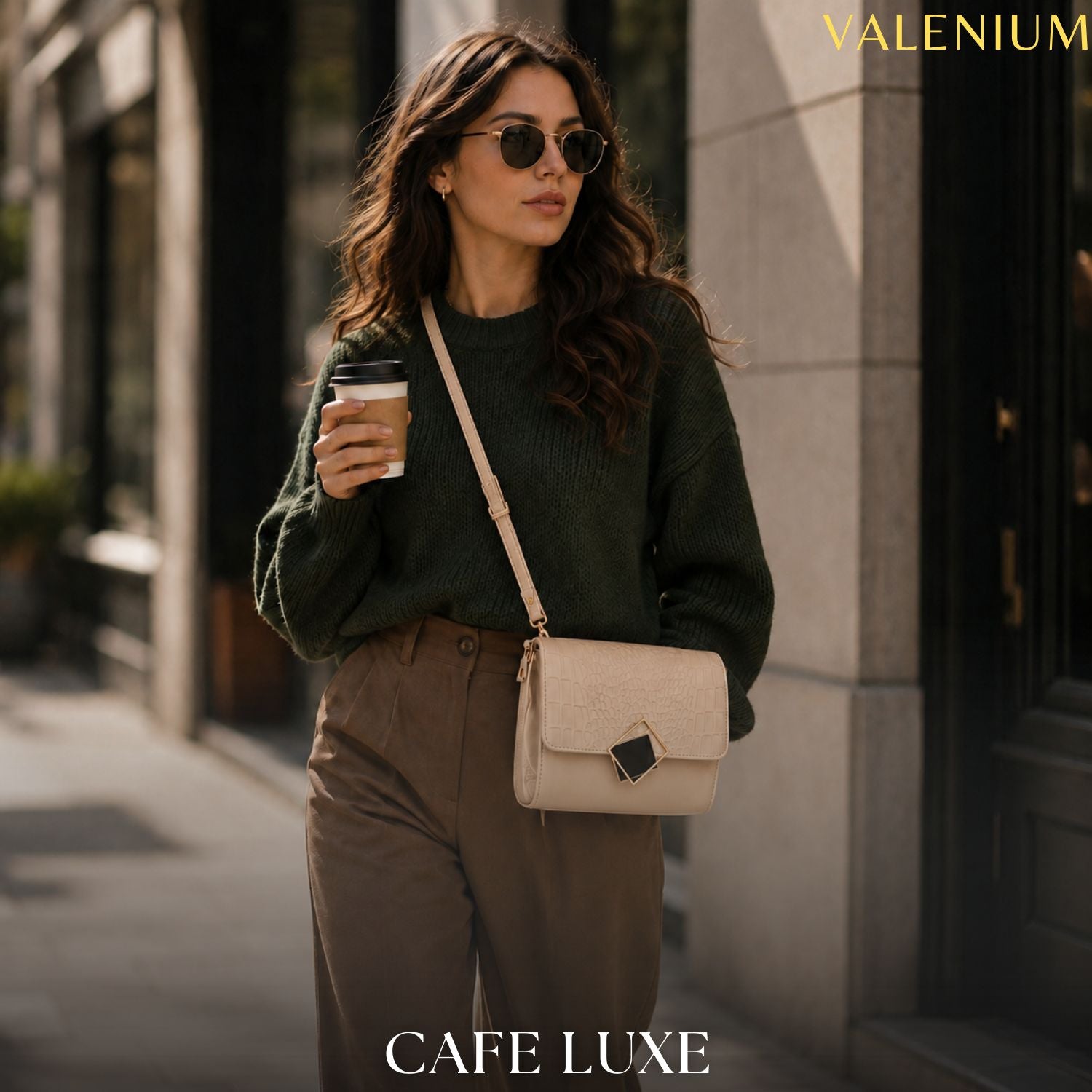 Valenium Sling Bag (Cream)
