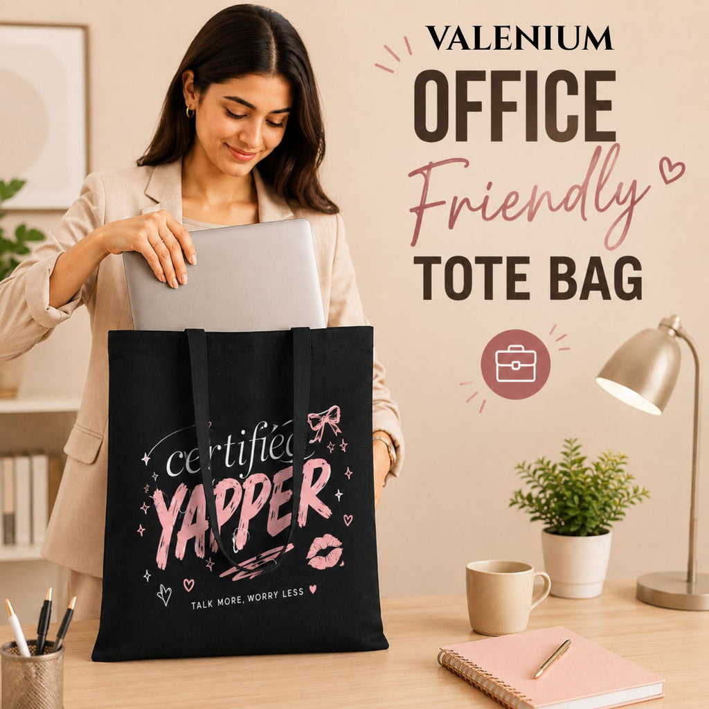 Valenium Certified Yapper Canvas Tote Bag