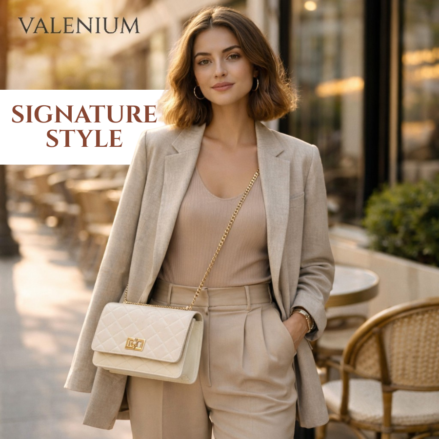 Valenium Women's Quilted Sling Bag (Off-White)