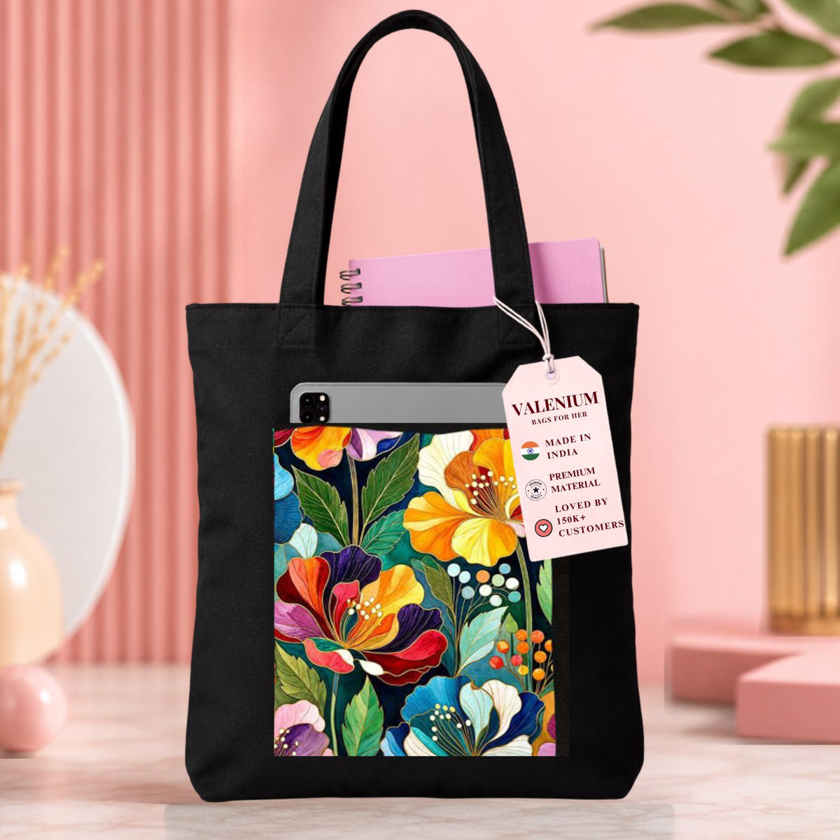 Valenium Citrus Bloom Printed Tote Bag