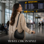 Valenium Black Half Moon Sling Bag with Double Strap