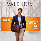 Valenium Men's Laptop PU Briefcase Bag (Brown)