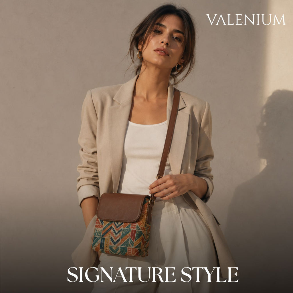 Valenium Patch Print Crossbody Sling Bag