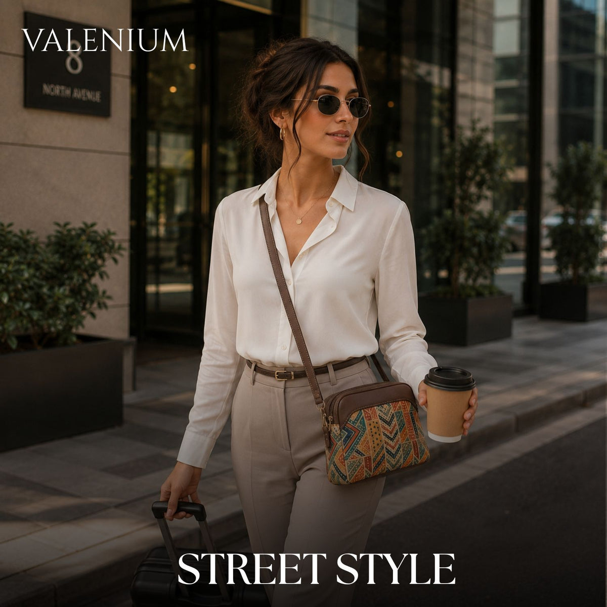 Valenium Women's Geometric Patch Sling Bag