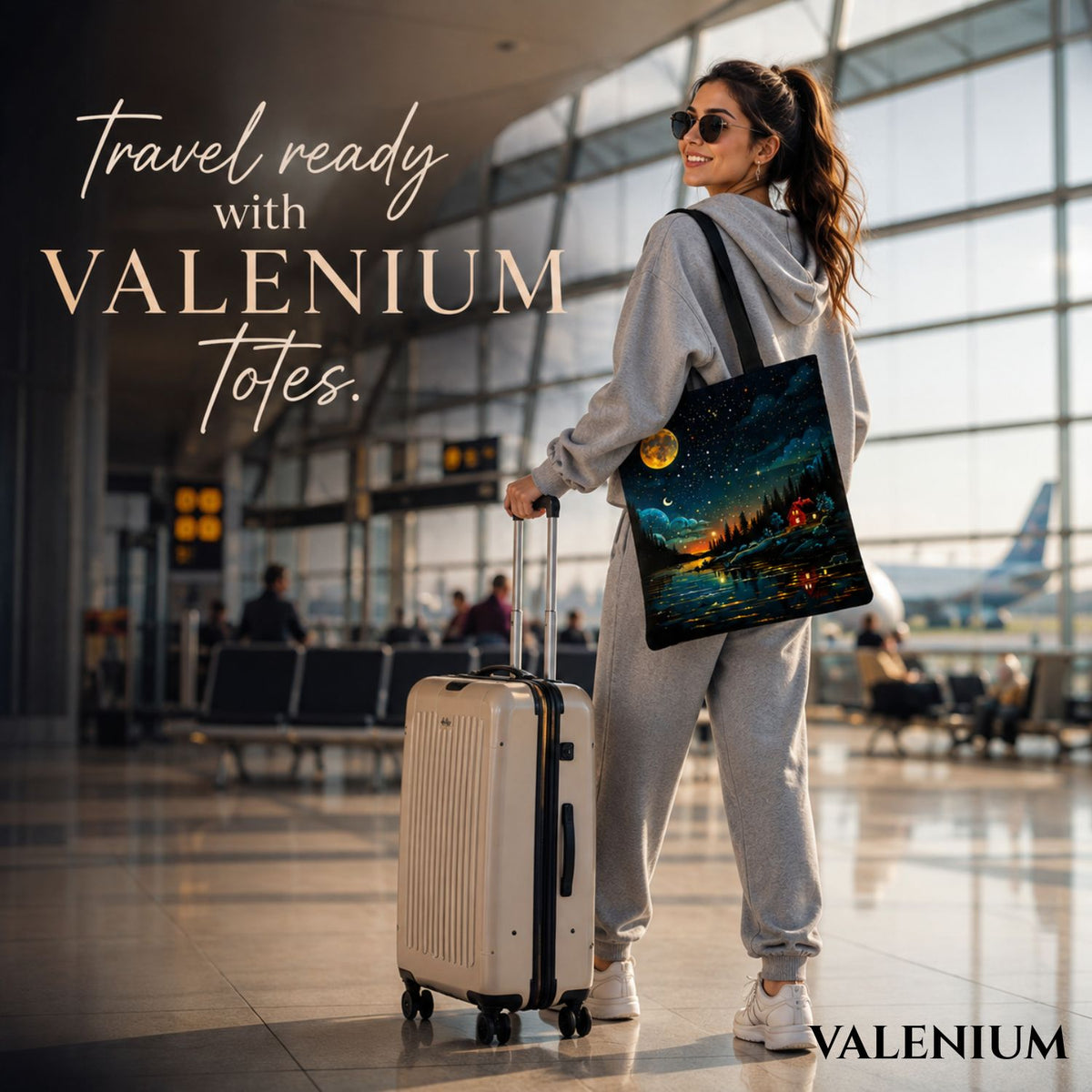 Valenium Celestial Serenity Canvas Tote Bag