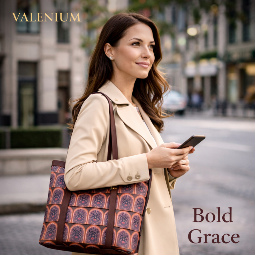 Valenium Women's Office Oxford Fabric Laptop Bag (Brown)