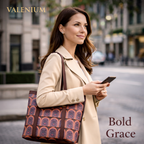 Valenium Women's Office Oxford Fabric Laptop Bag (Brown)