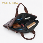 Valenium Men's Laptop PU Briefcase Bag (Brown)
