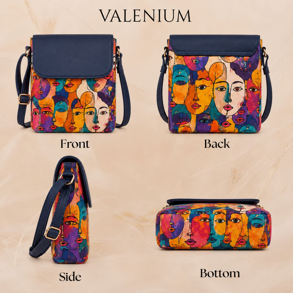 Valenium Abstract Crossbody Sling Bag