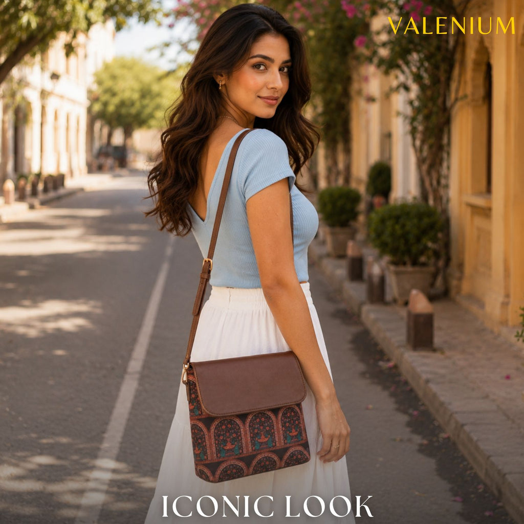 Valenium Urban Floral Sling Bag (Multicolour)