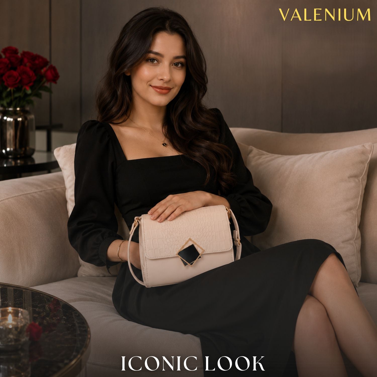 Valenium Sling Bag (Cream)