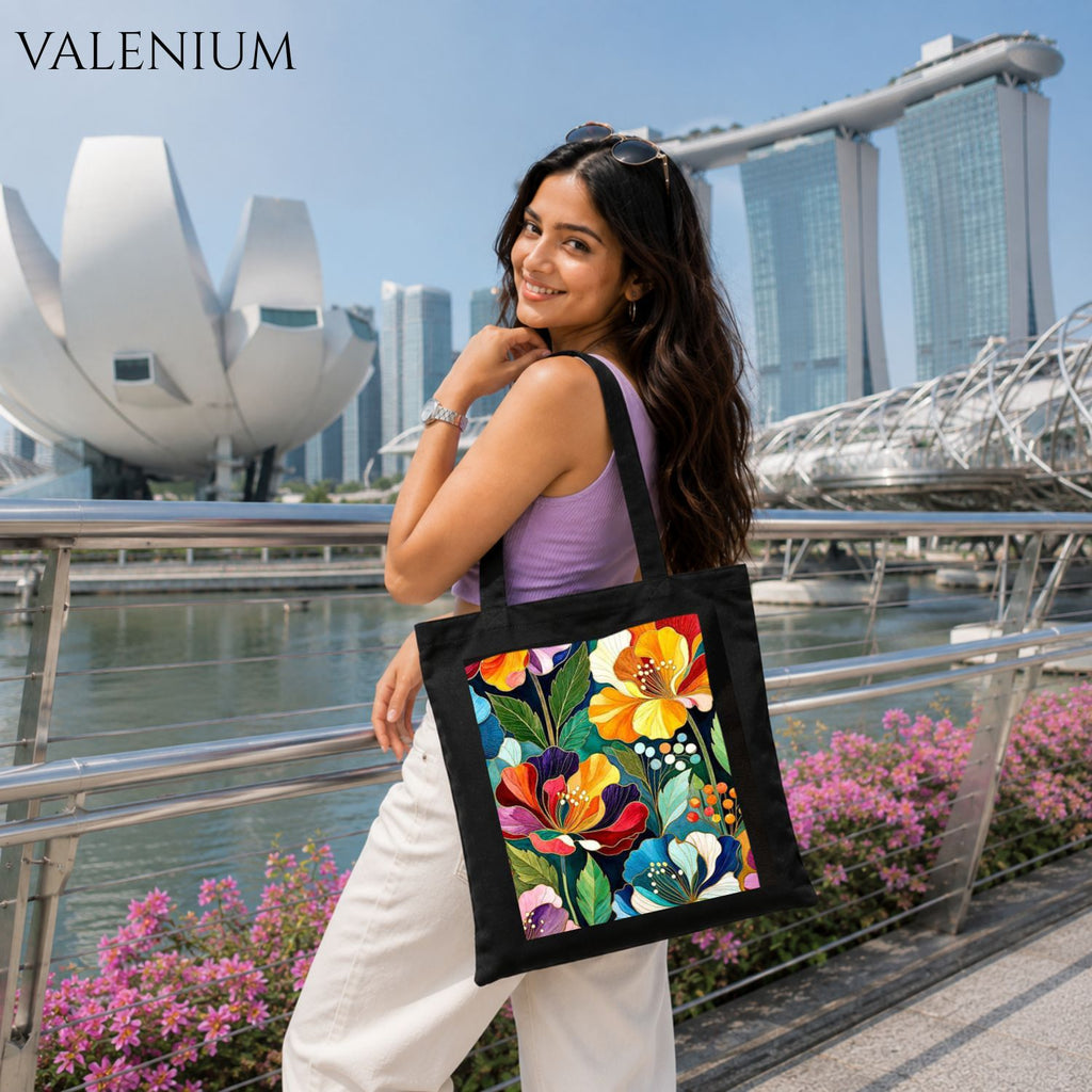 Valenium Citrus Bloom Printed Tote Bag