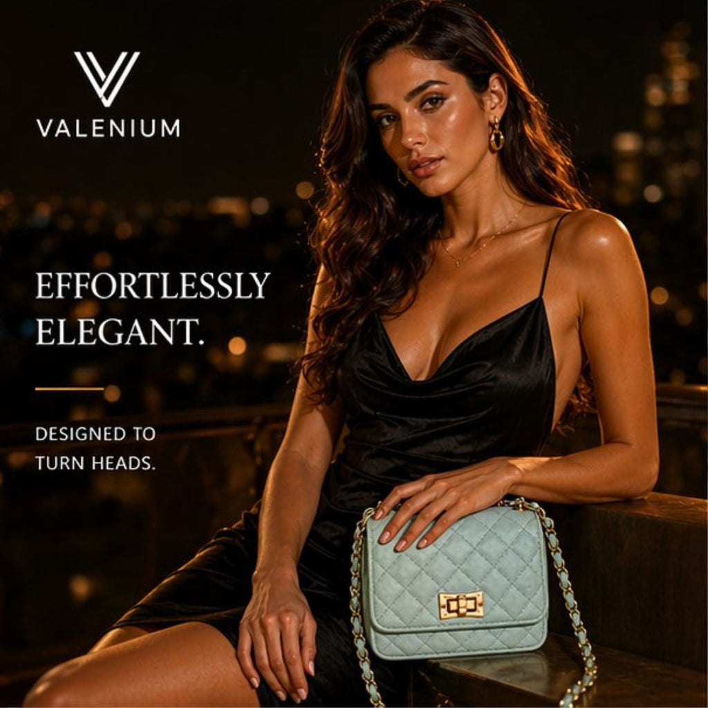 Valenium Women's Quilted Sling Bag (Sea Green)