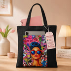 Valenium Retro Pop Printed Tote Bag