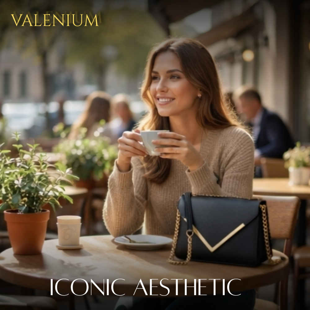Valenium V-Flap Crossbody Sling Bag (Black)