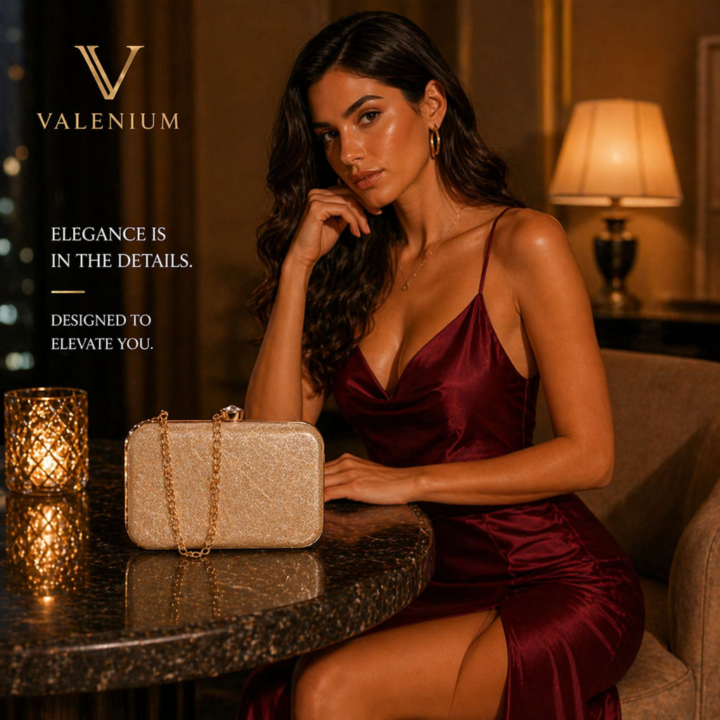 Valenium Clutch Sling Bag (Golden)
