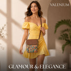 Valenium Patch Print Crossbody Sling Bag