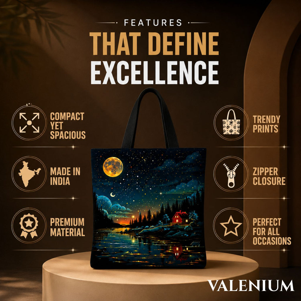 Valenium Celestial Serenity Canvas Tote Bag