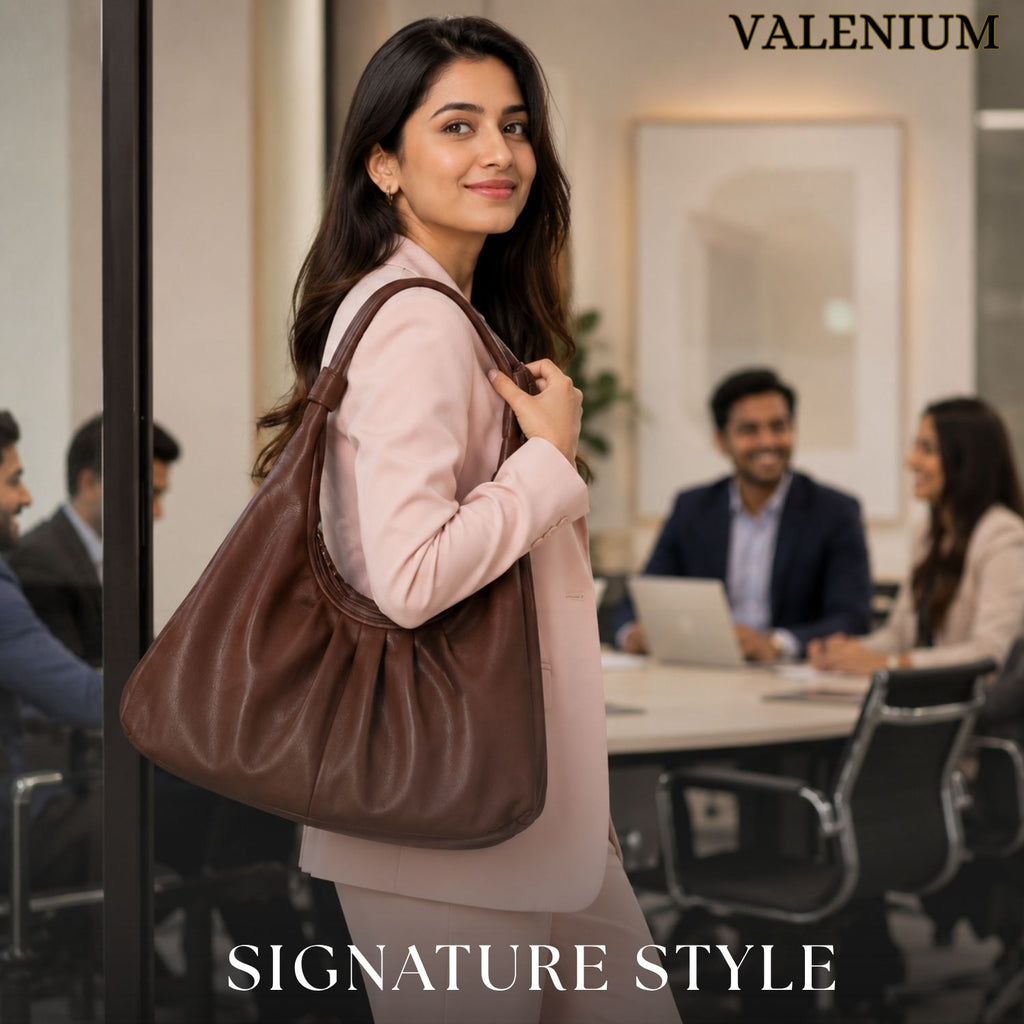 Valenium Half Moon Hobo Bag (Brown)