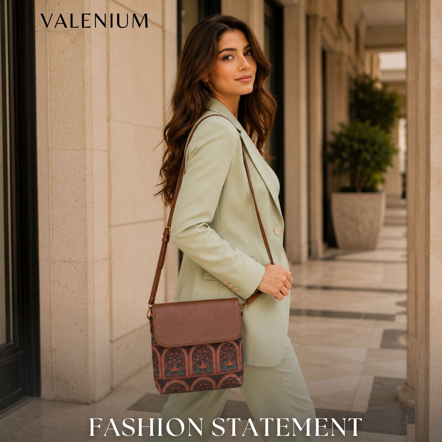 Valenium Urban Floral Sling Bag (Multicolour)