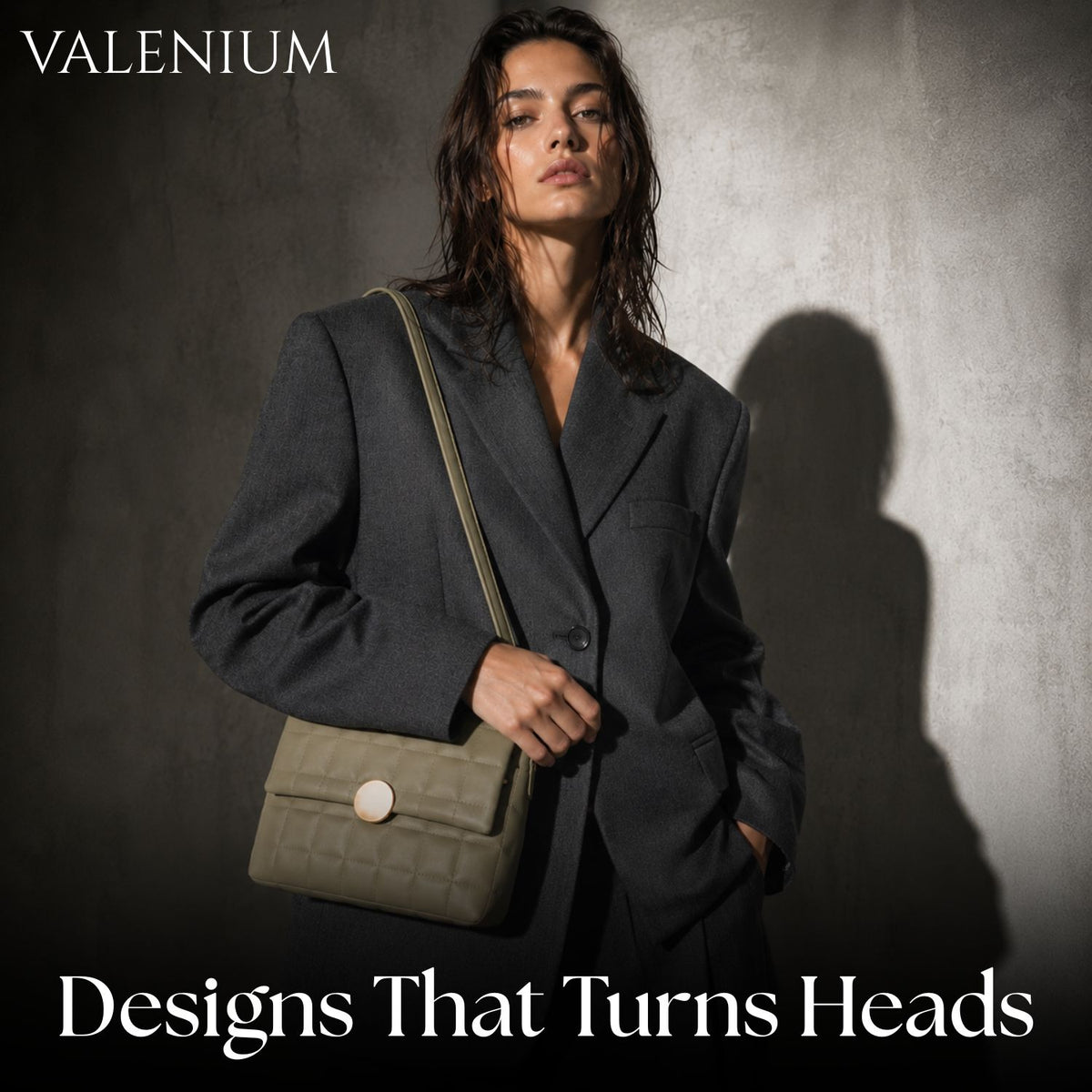 Valenium Quilted Cross Body Sling Bag (Olive)
