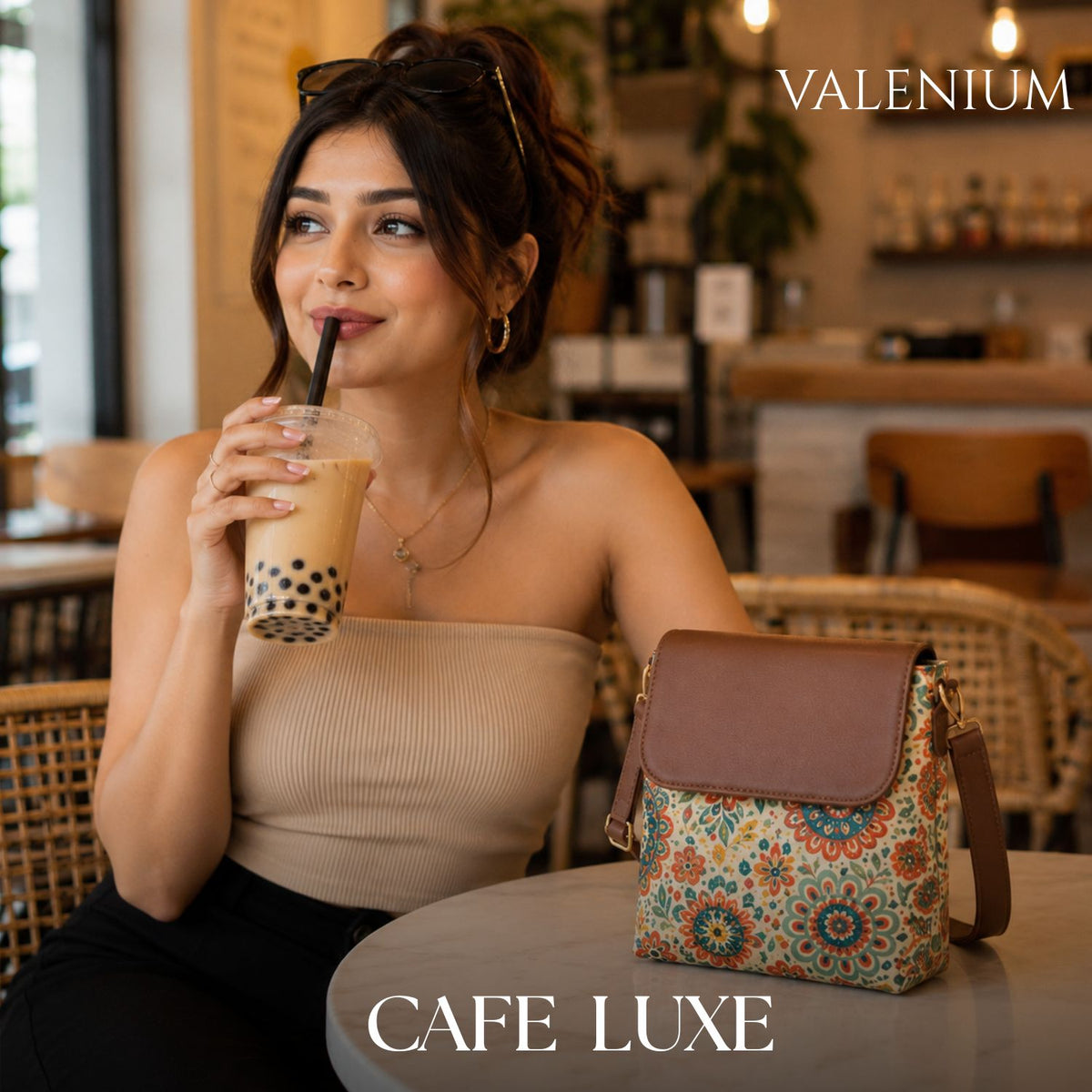Valenium Boho Print Crossbody Sling Bag