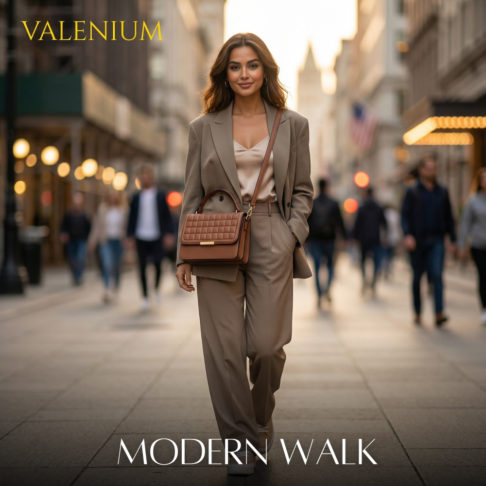 Valenium Satchel Sling Bag (Brown)