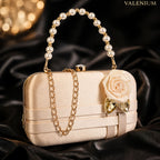 Valenium Flower Clutch Sling Bag (Rose Gold)