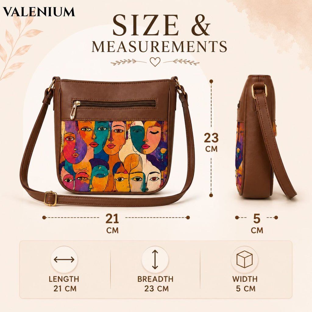Valenium Colourful Expressions Cubism Sling Bag