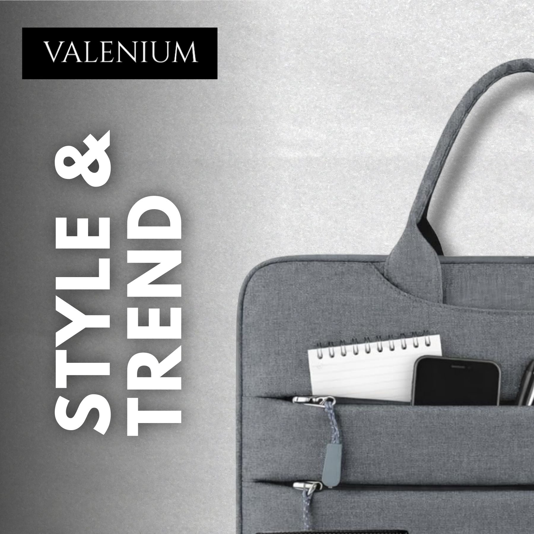 Valenium 15.6" Polyester Laptop Bag (Grey)