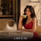 Valenium Half Moon Cream Sling Bag with Double Strap