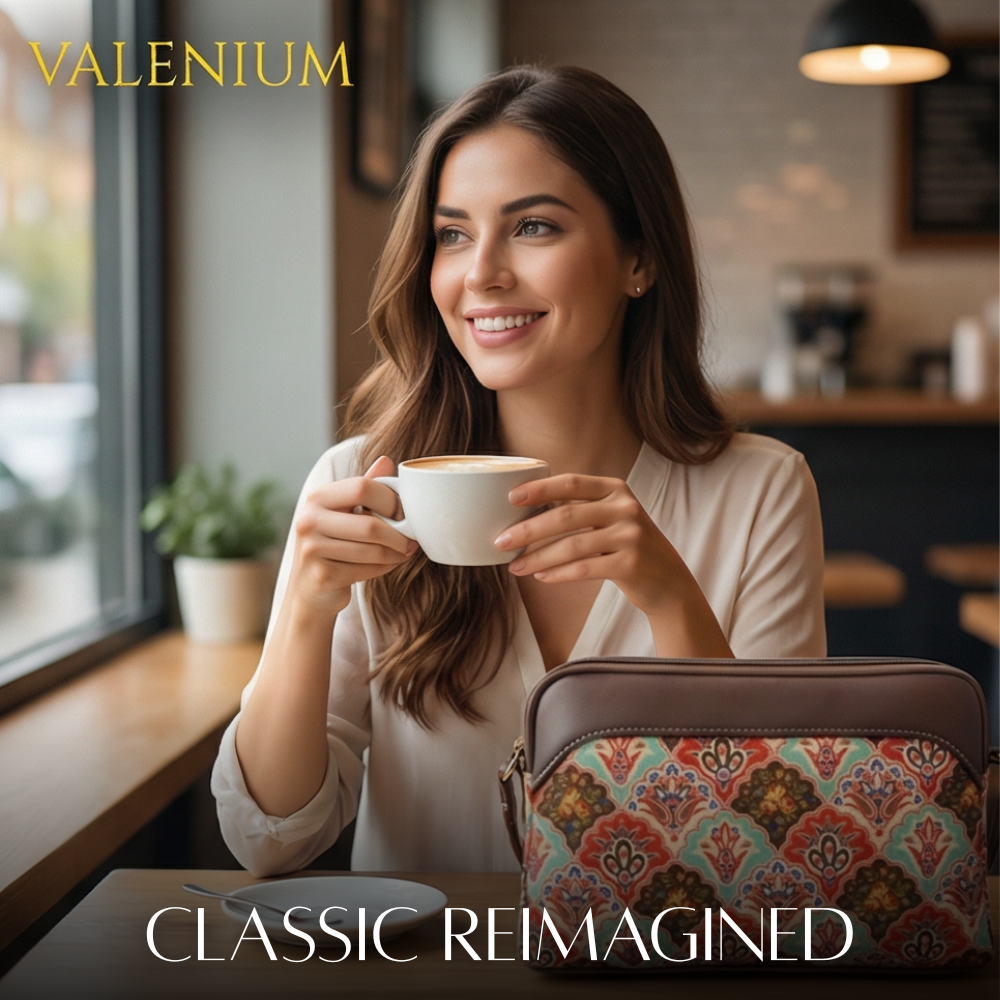 Valenium Printed Sling Bag (Brown)