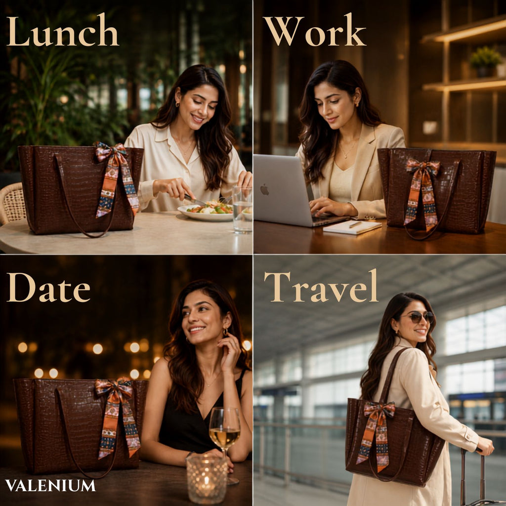 Valenium Coffee Brown Shoulder HandBag