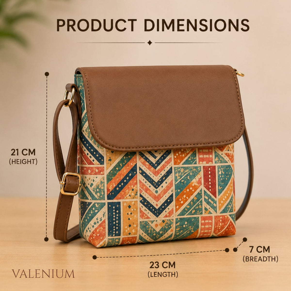 Valenium Patch Print Crossbody Sling Bag
