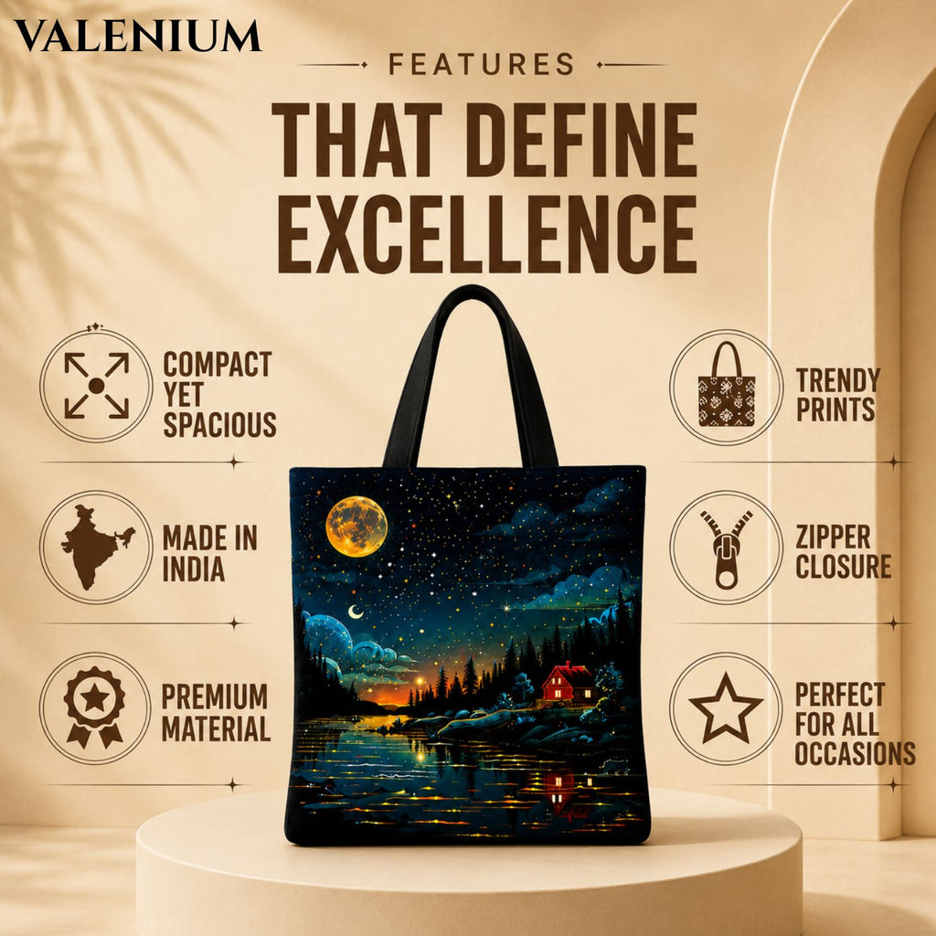 Valenium Celestial Serenity Canvas Tote Bag