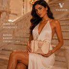 Valenium Bow Clutch Sling Bag (Golden)
