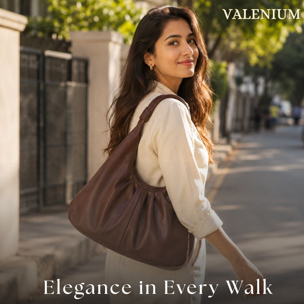 Valenium Half Moon Hobo Bag (Brown)