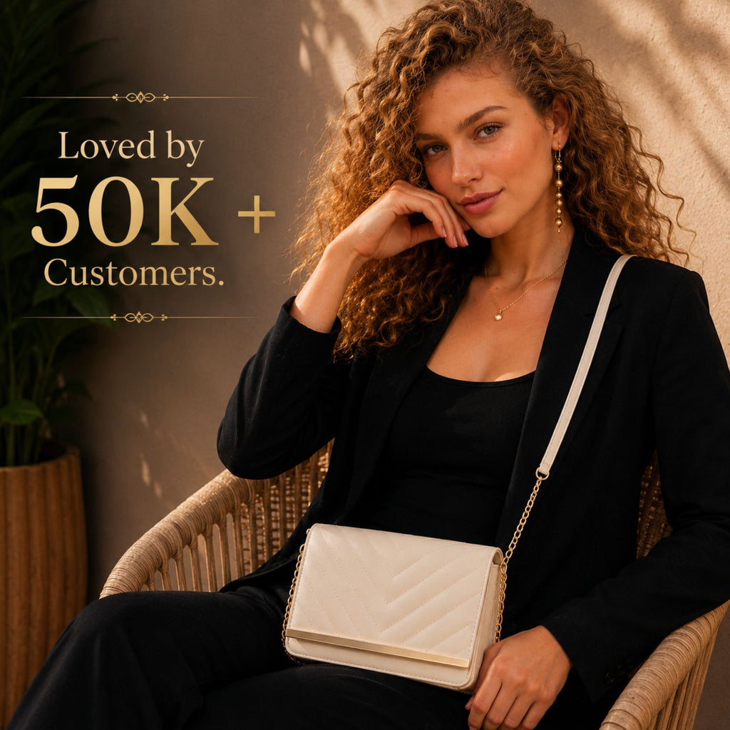 Valenium sling bag white gold chain