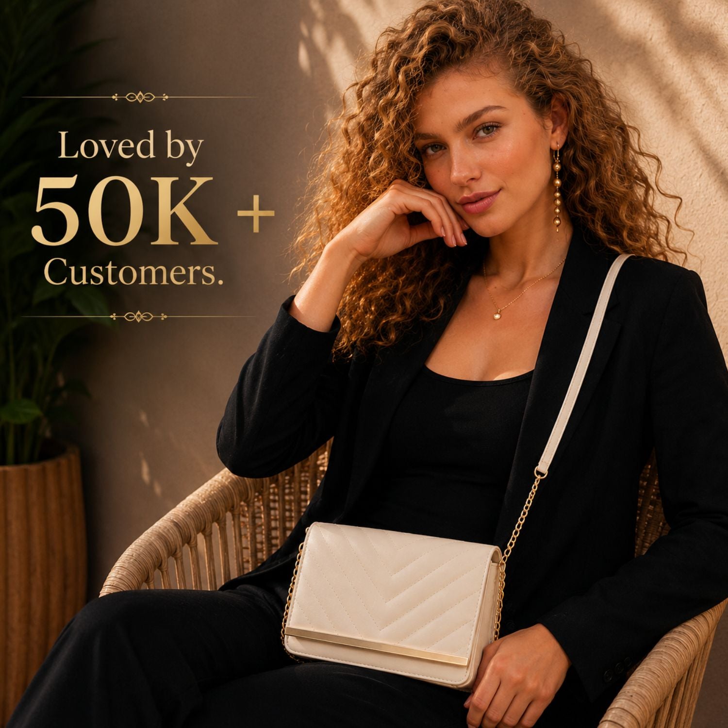 Valenium sling bag white gold chain