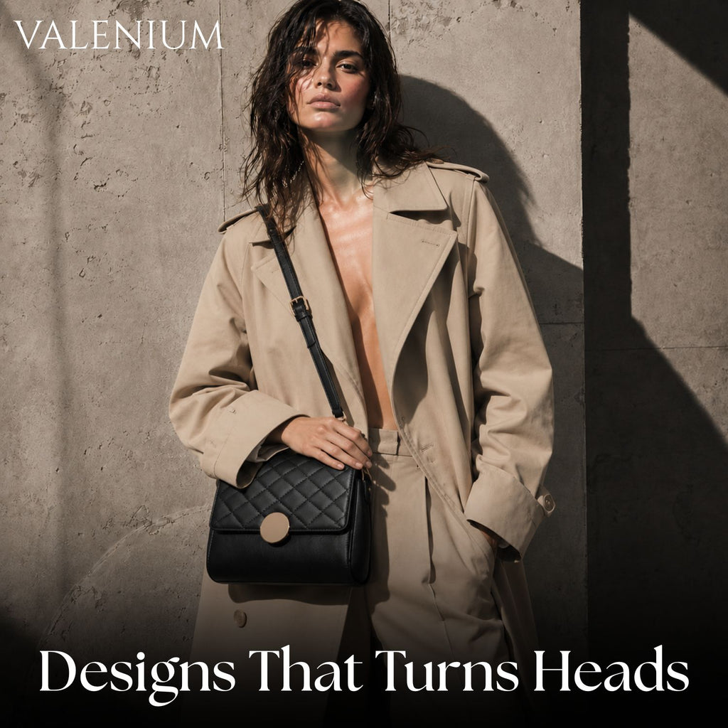 Valenium Quilted Round Lock Sling Bag (Black)