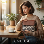Valenium Printed Structured Sling Bag (Brown)