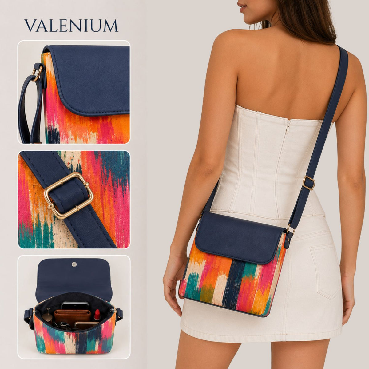 Valenium Colour Splash Crossbody Sling Bag