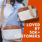 Valenium Cross Body Sling Bag (Brown & White)