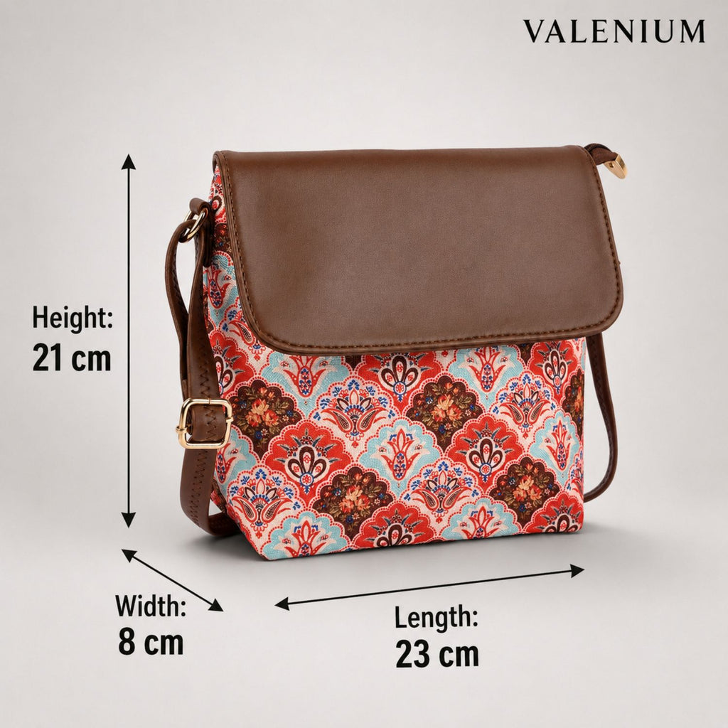 Valenium Floral Crossbody Sling Bag (Multicolor)