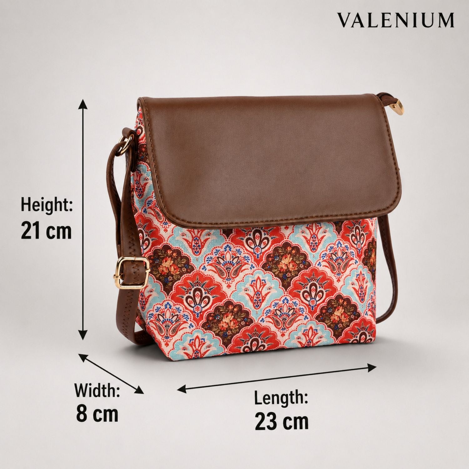 Valenium Floral Crossbody Sling Bag (Multicolor)