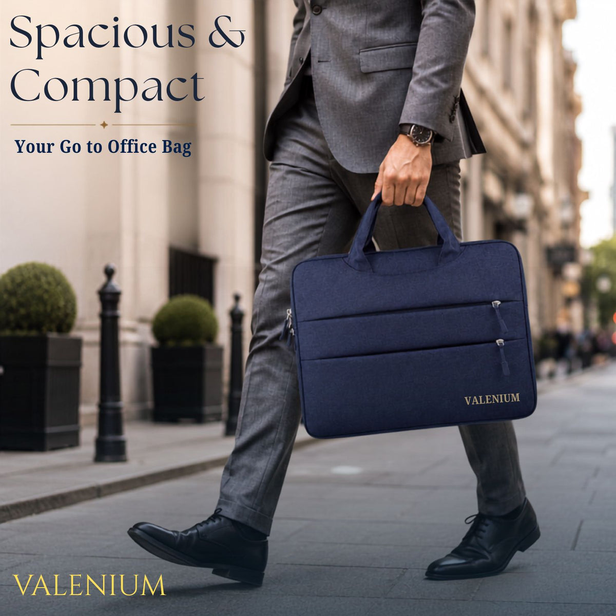 Valenium 15.6” Laptop Polyester Messenger Bag (Blue)