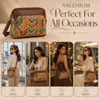 Valenium Women's Geometric Patch Sling Bag