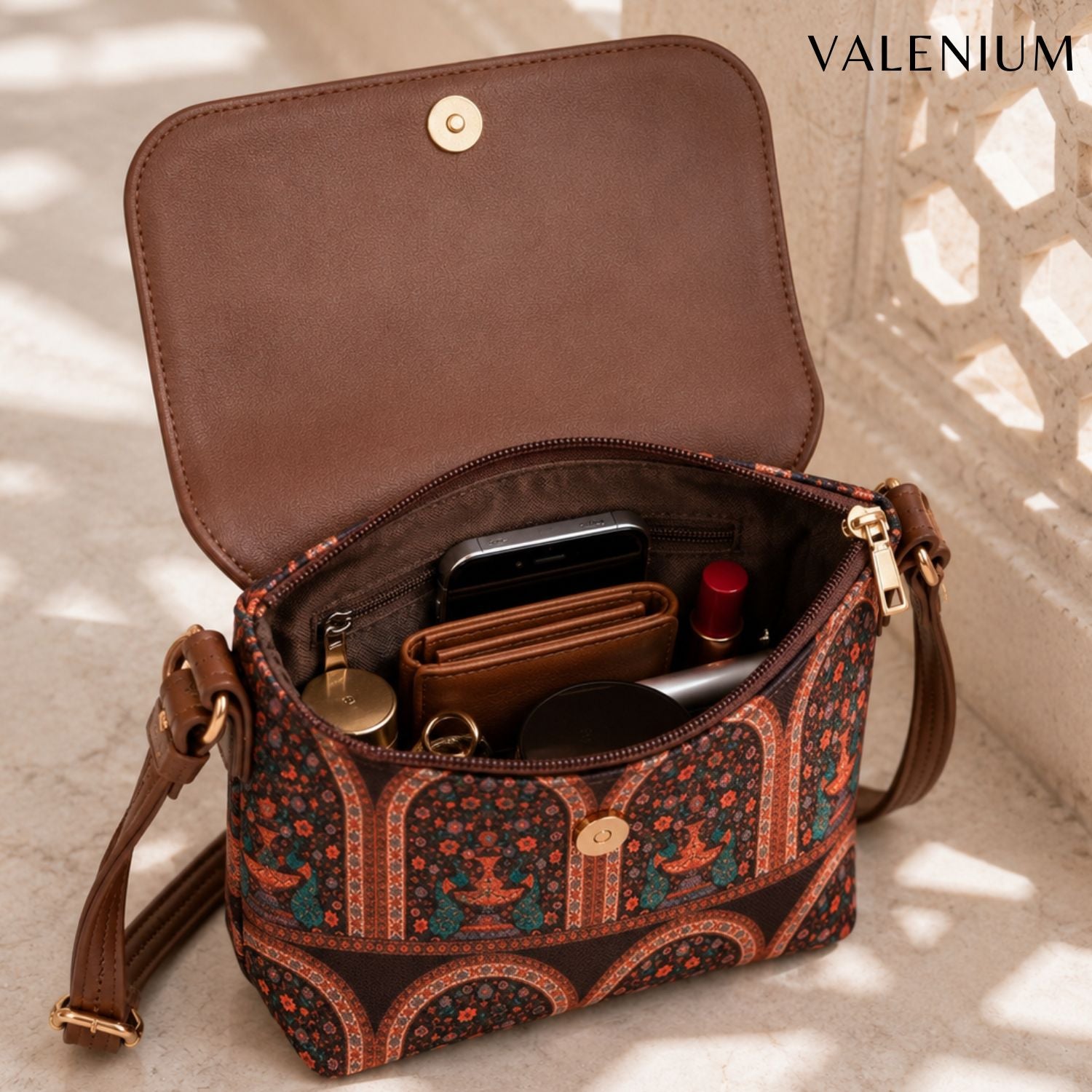 Valenium Urban Floral Sling Bag (Multicolour)