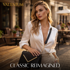 Valenium V-Flap Crossbody Sling Bag (Black)